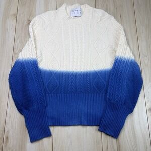 JUMPER Wool Cashmere Fisherman Knit Half Dye Sweater Women's Size Large (3)